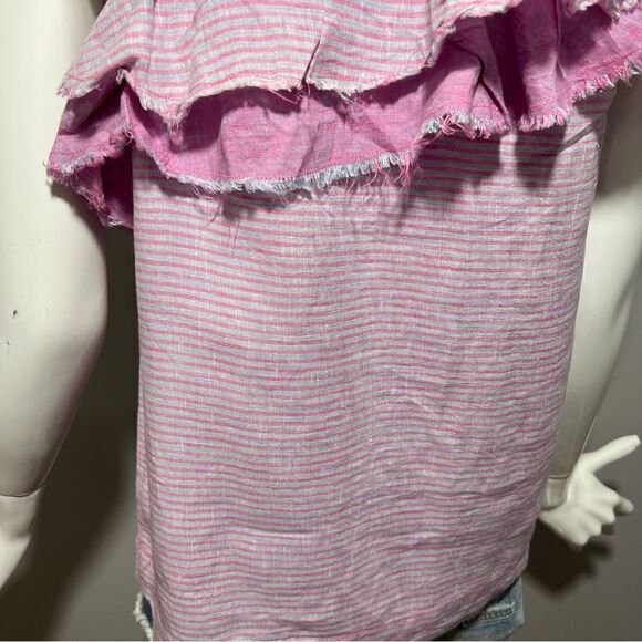 Anthropologie‎ Holding Horses Linen Purple One Shoulder Ruffle Top - XS - Picture 12 of 14